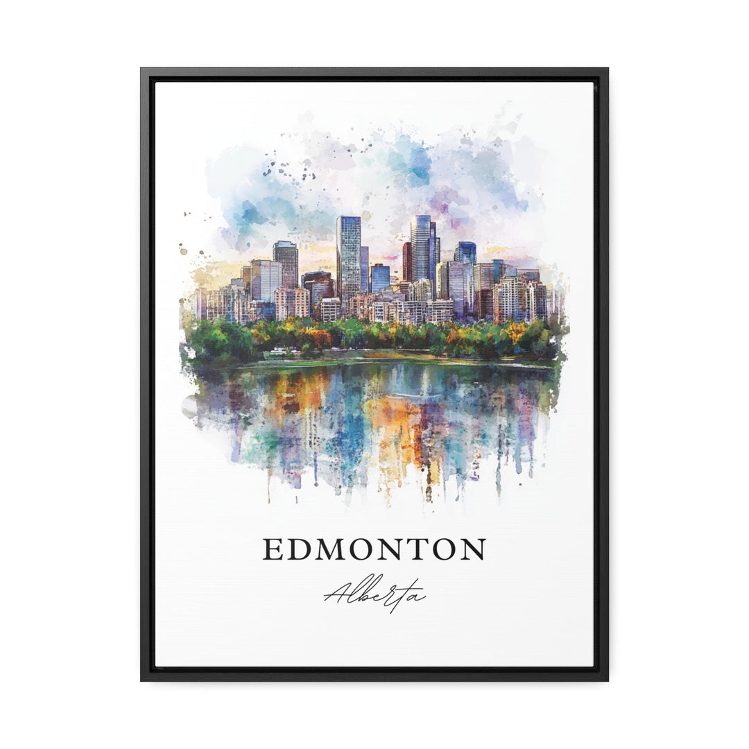 Edmonton Wall Art, Edmonton Canada Print, Alberta Watercolor Art, Edmonton Gift, Travel Print, Travel Poster, Housewarming Gift
