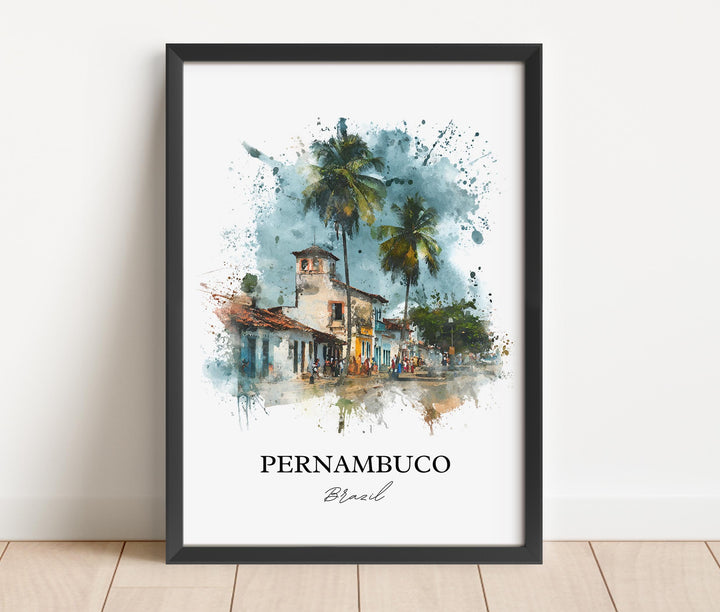 Pernambuco Brazil Wall Art, Pernambuco Print, Pernambuco Watercolor Art, Pernambuco Gift, Travel Print, Travel Poster, Housewarming Gift