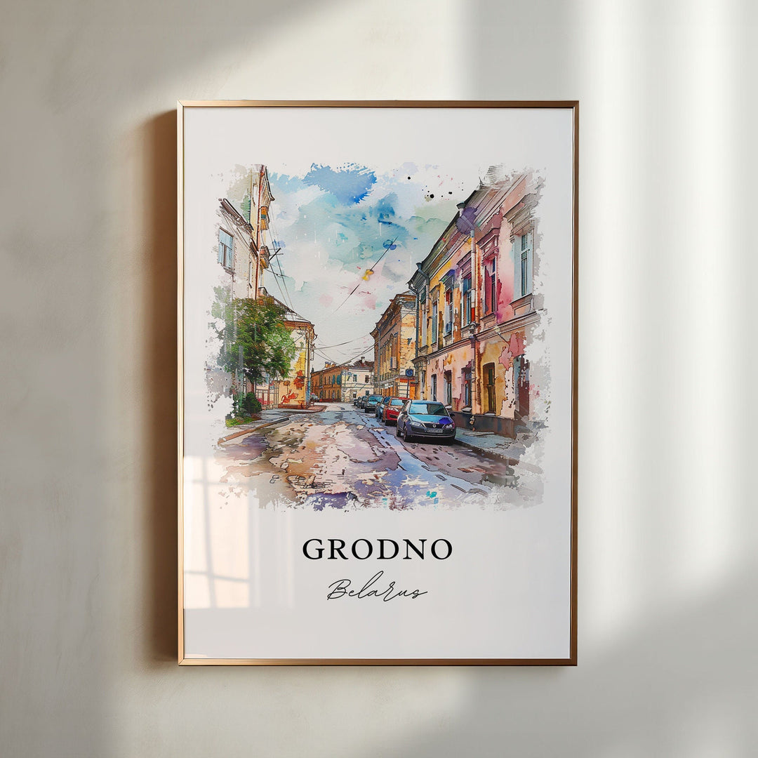 Grodno Belarus Wall Art, Grodno Print, Grodno Watercolor, Grodno Belarus Gift, Travel Poster, Housewarming Gift