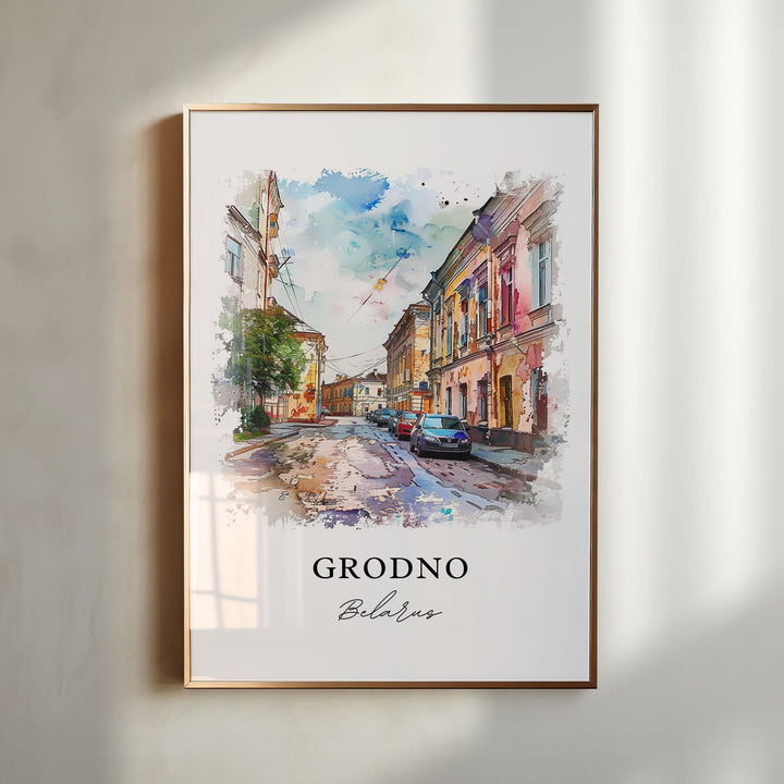 Grodno Belarus Wall Art, Grodno Print, Grodno Watercolor, Grodno Belarus Gift, Travel Poster, Housewarming Gift
