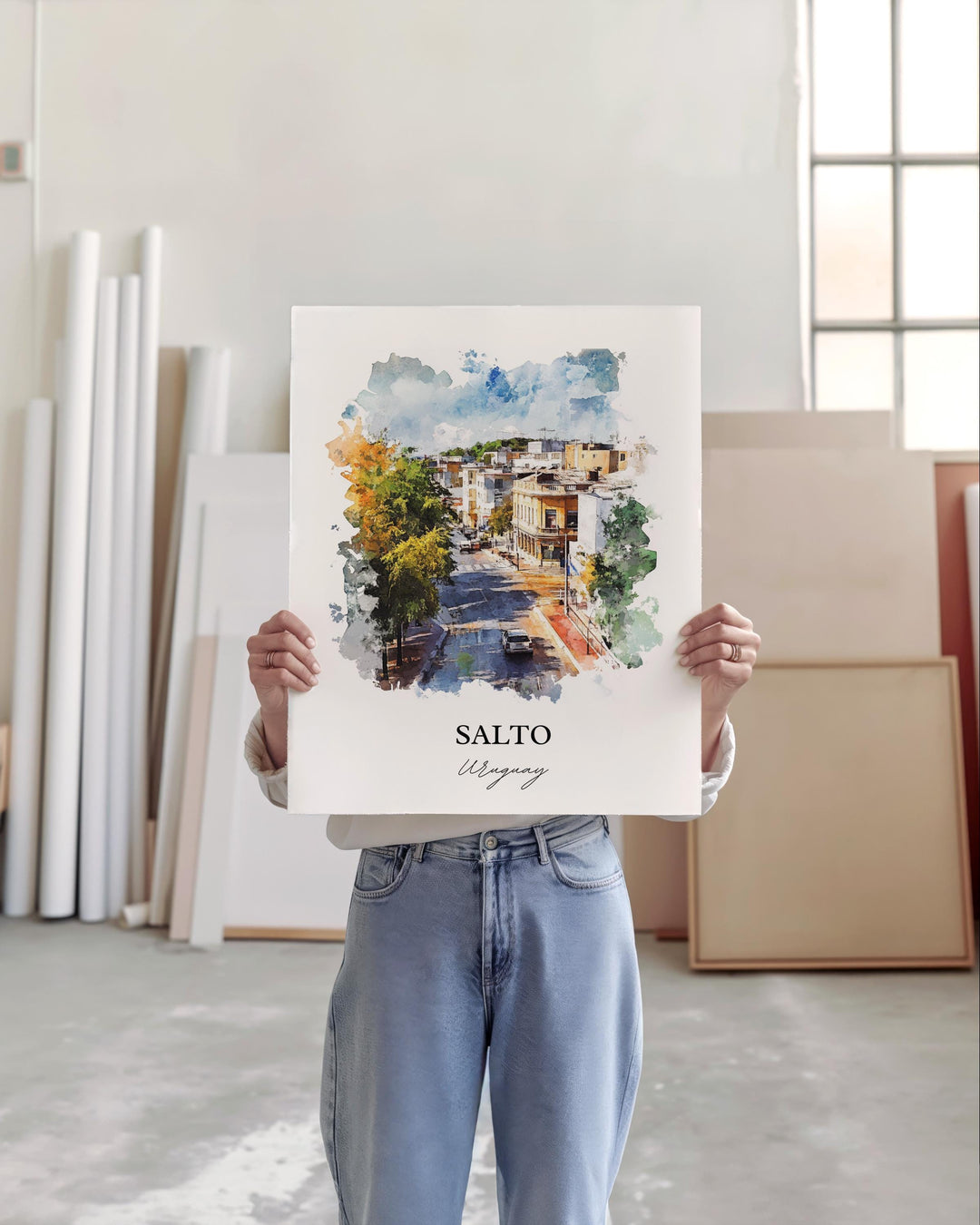 Salto Uruguay Wall Art, Salto Dept Print, Uruguay Watercolor Art, Salto Uruguay Gift, Travel Print, Travel Poster, Housewarming Gift