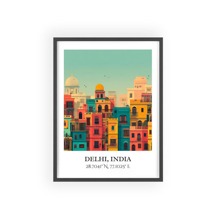 Delhi India Art, Delhi India Retro Travel Art, Delhi Home Decor, Delhi Gift, India Travel Art, Travel Prints, Housewarming Gift