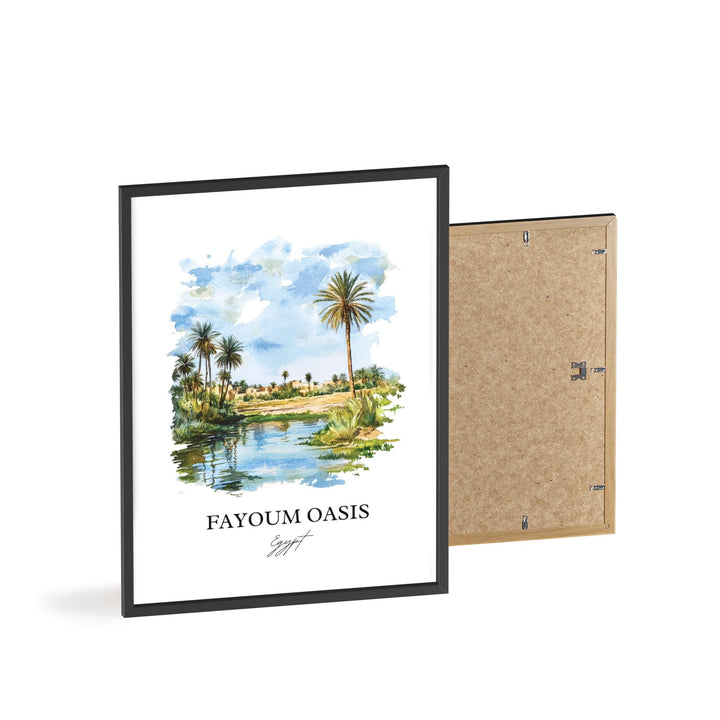 Fayoum Oasis Wall Art, Cairo Print, Egypt Watercolor Art, Fayoum Oasis Gift, Travel Print, Travel Poster, Housewarming Gift