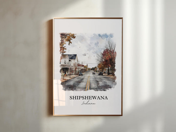 Shipshewana Wall Art, LaGrange County IN Print, Indiana Watercolor Art, Shipshewana Gift, Travel Print, Travel Poster, Housewarming Gift