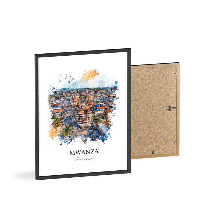 Mwanza Wall Art, Tanzania Print, Tanzania Watercolor Art, Mwanza Tanzania Gift, Travel Print, Travel Poster, Housewarming Gift