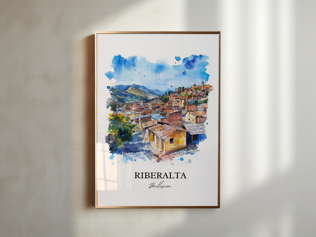 Riberalta Wall Art, Beni Dept Print, Bolivia Watercolor Art, Riberalta Bolivia Gift, Travel Print, Travel Poster, Housewarming Gift
