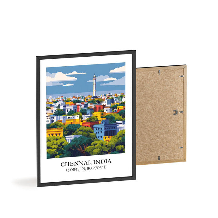 Chennai Art, Chennai India Retro Travel Art, Chennai Home Decor, Chennai India Gift, India Travel Art, Travel Prints, Housewarming Gift