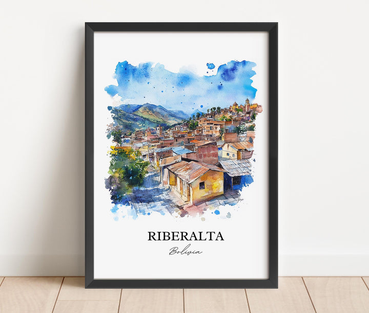 Riberalta Wall Art, Beni Dept Print, Bolivia Watercolor Art, Riberalta Bolivia Gift, Travel Print, Travel Poster, Housewarming Gift