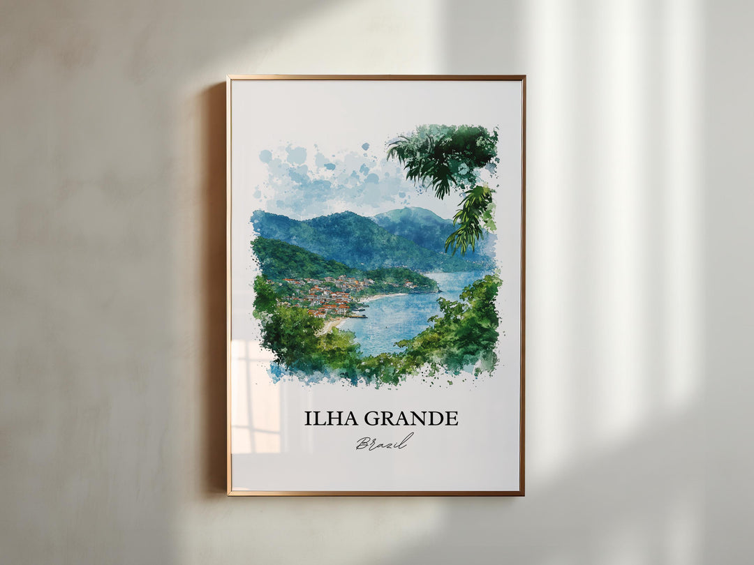 Ilha Grande Wall Art, Rio de Janeiro Print, Brazil Watercolor Art, Ilha Grande Gift, Travel Print, Travel Poster, Housewarming Gift