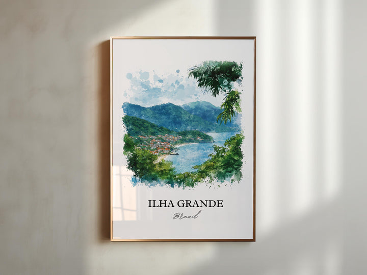 Ilha Grande Wall Art, Rio de Janeiro Print, Brazil Watercolor Art, Ilha Grande Gift, Travel Print, Travel Poster, Housewarming Gift
