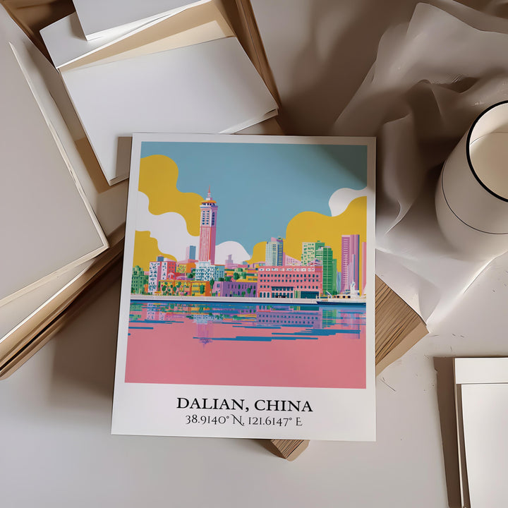 Dalian China Art, Dalian Retro Travel Art, Dalian Home Decor, Dalian China Gift, China Travel Art, Travel Prints, Housewarming Gift
