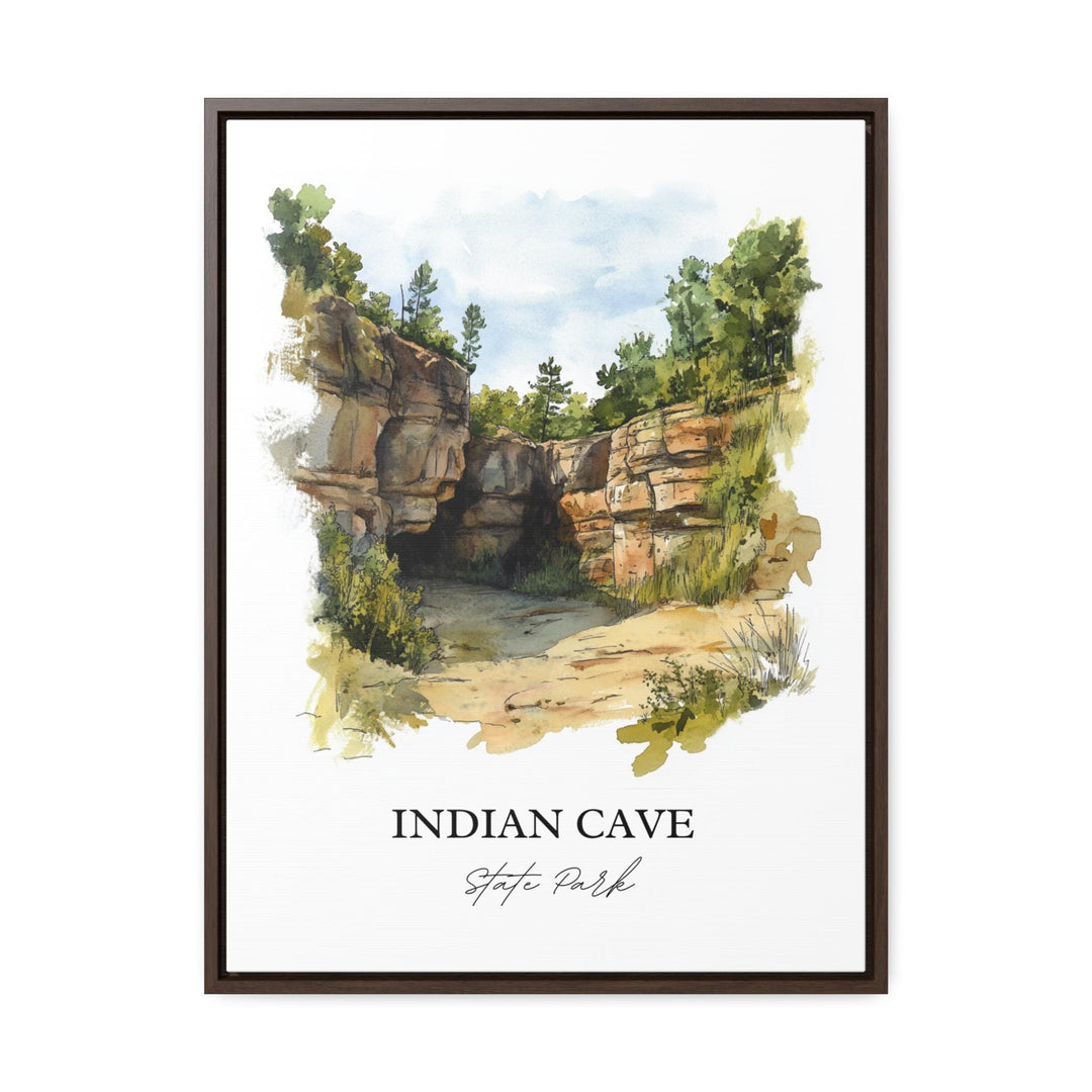 Indian Cave State Park Wall Art, Shubert NE Print, Nebraska Watercolor Art, Indian Cave Gift, Travel Print, Travel Poster, Housewarming Gift