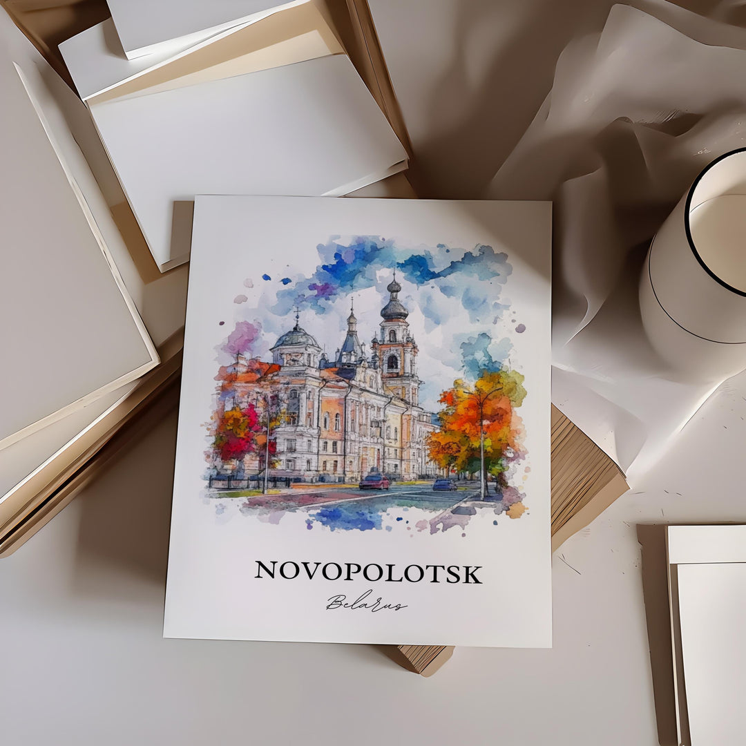 Novopolotsk Wall Art, Belarus Print, Belarus Watercolor Art, Novopolotsk Gift, Travel Print, Travel Poster, Housewarming Gift