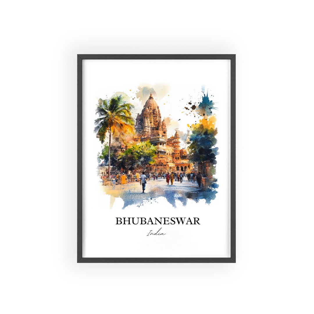 Bhubaneswar Wall Art, Odisha India Print, India Watercolor Art, Bhubaneswar India Gift, Travel Print, Travel Poster, Housewarming Gift