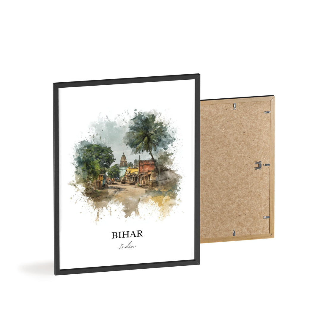 Bihar India Wall Art, Bihar India Print, Bihar Watercolor Art, Bihar India Gift, India Travel Print, Travel Poster, Housewarming Gift