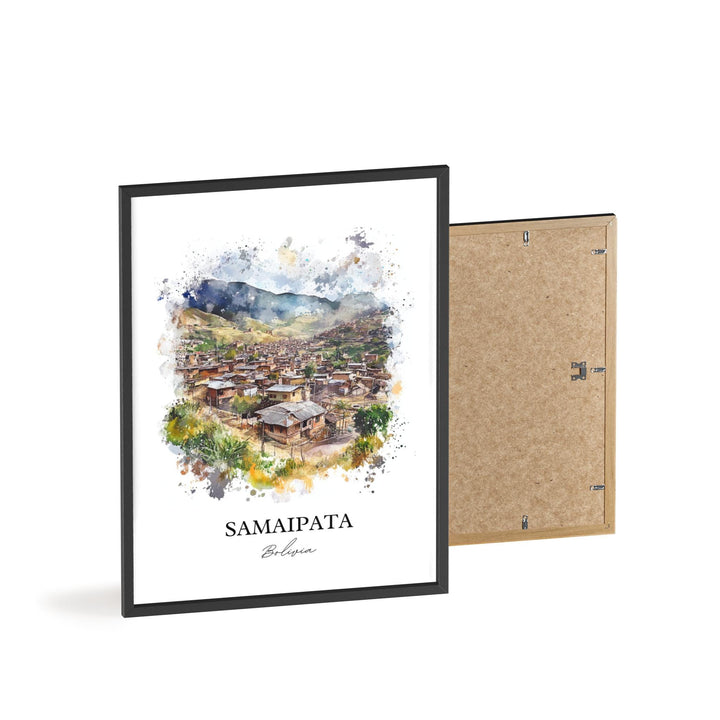 Samaipata Wall Art, Bolivian Andes Print, Bolivia Watercolor Art, Samaipata Bolivia Gift, Travel Print, Travel Poster, Housewarming Gift