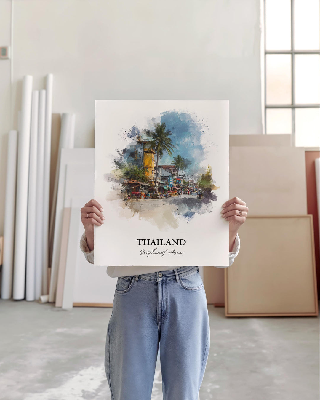 Thailand Wall Art, Thailand Print, Thailand Watercolor Art, Thailand Gift, Travel Print, Travel Poster, Housewarming Gift