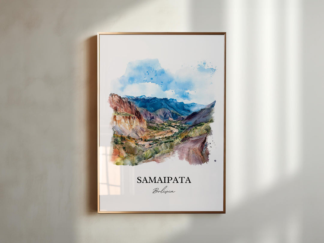 Samaipata Wall Art, Amboró National Park Print, Bolivia Watercolor, Samaipata Bolivia Gift, Travel Print, Travel Poster, Housewarming Gift