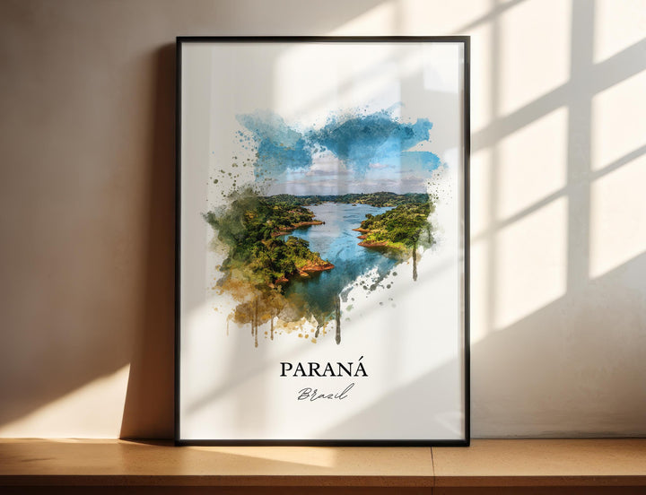 Paraná Brazil Wall Art, Paraná Print, Paraná Watercolor Art, Paraná Brazil Gift, Brazil Travel Print, Travel Poster, Housewarming Gift