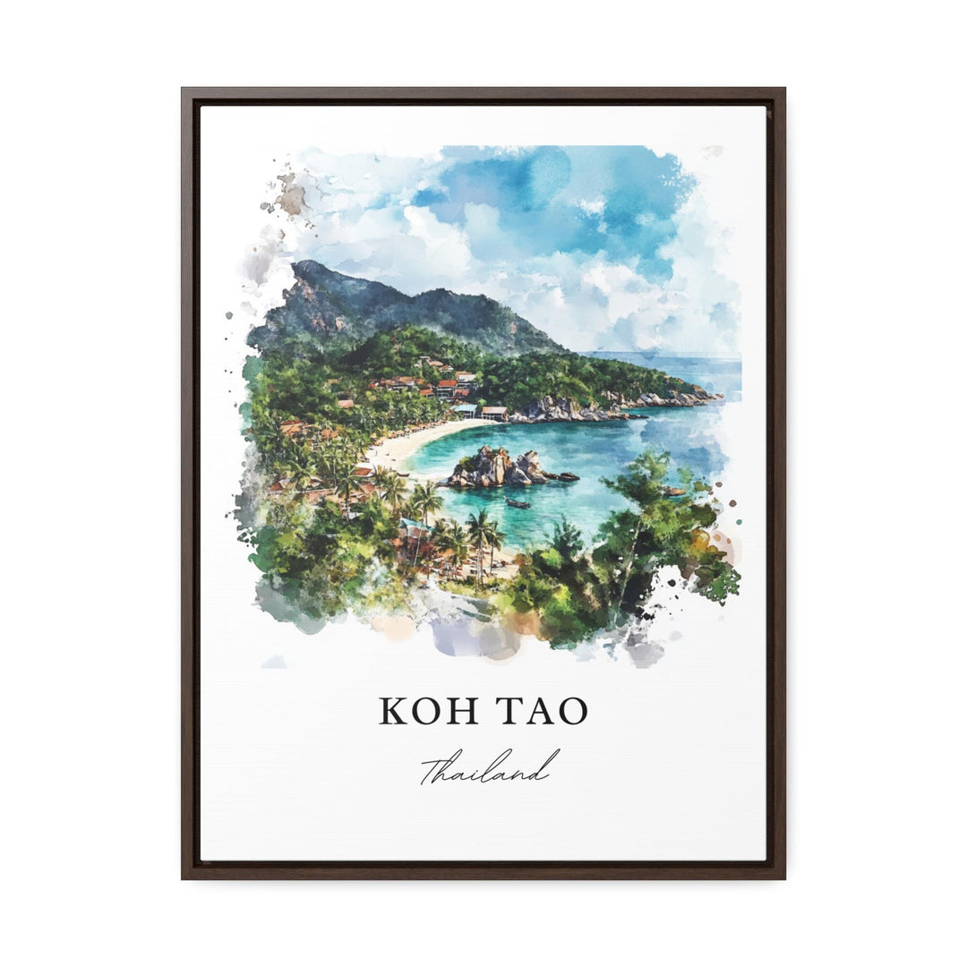 Koh Tao Wall Art, Mae Haad Beach Print, Thailand Watercolor Art, Koh Tao Gift, Travel Print, Travel Poster, Housewarming Gift