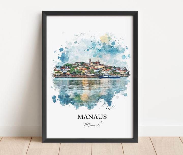 Manaus Brazil Wall Art, Manaus Print, Brazil Watercolor Art, Manaus Brazil Gift, Travel Print, Travel Poster, Housewarming Gift