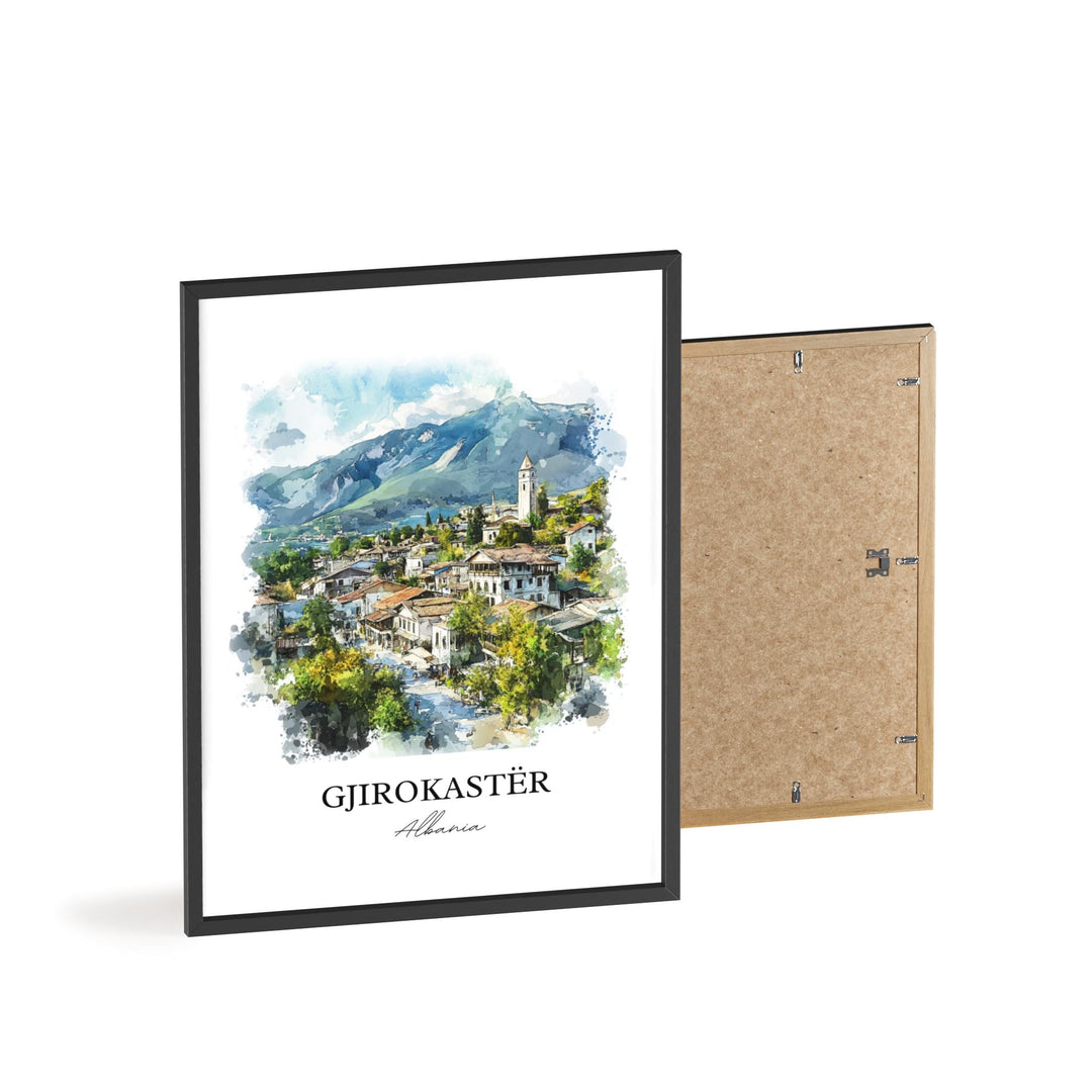 Gjirokastër Wall Art, Albania Print, Albania Watercolor Art, Gjirokastër Albania Gift, Travel Print, Travel Poster, Housewarming Gift