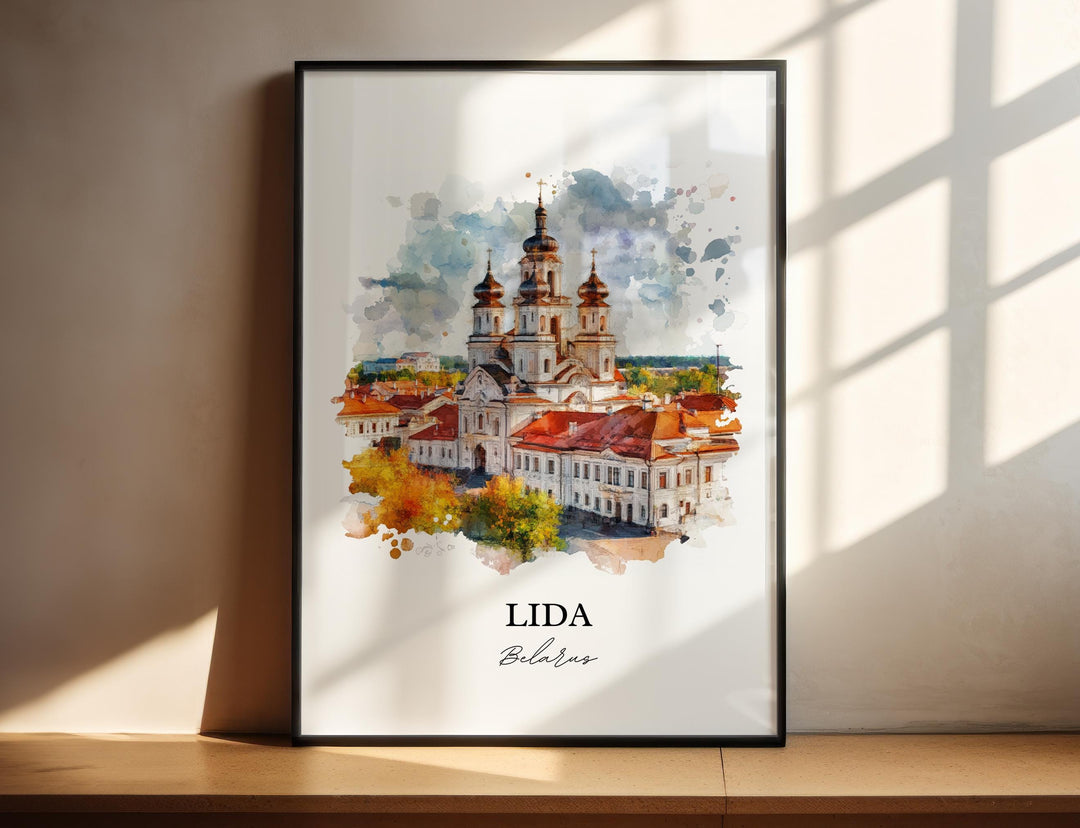 Lida Belarus Wall Art, Lida Print, Belarus Watercolor Art, Lida Belarus Gift, Travel Print, Travel Poster, Housewarming Gift