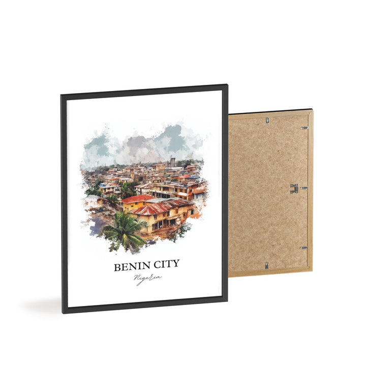 Benin City Wall Art, Nigeria Print, Nigeria Watercolor At, Benin City Gift, Travel Print, Travel Poster, Housewarming Gift