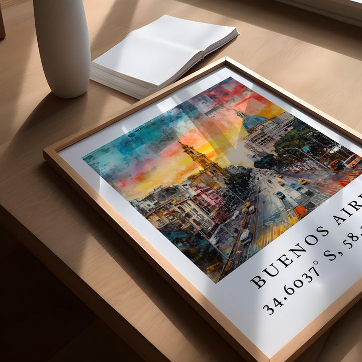 Buenos Aires wall art - Argentina, Buenos Aires poster, Buenos Aires Wedding gift, Birthday present, Custom Text, Personalized Gift