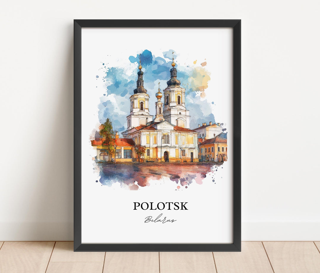 Polotsk Wall Art, Vitebsk Region Print, Belarus Watercolor Art, Polotsk Belarus Gift, Travel Print, Travel Poster, Housewarming Gift