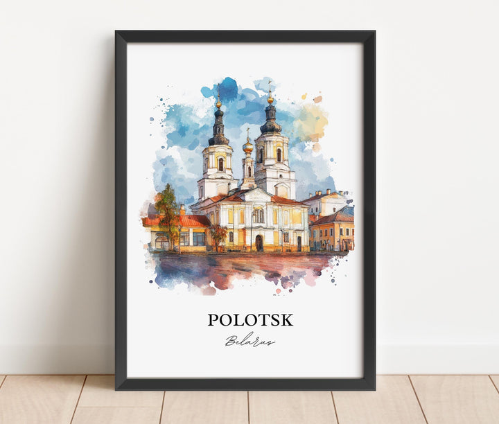 Polotsk Wall Art, Vitebsk Region Print, Belarus Watercolor Art, Polotsk Belarus Gift, Travel Print, Travel Poster, Housewarming Gift