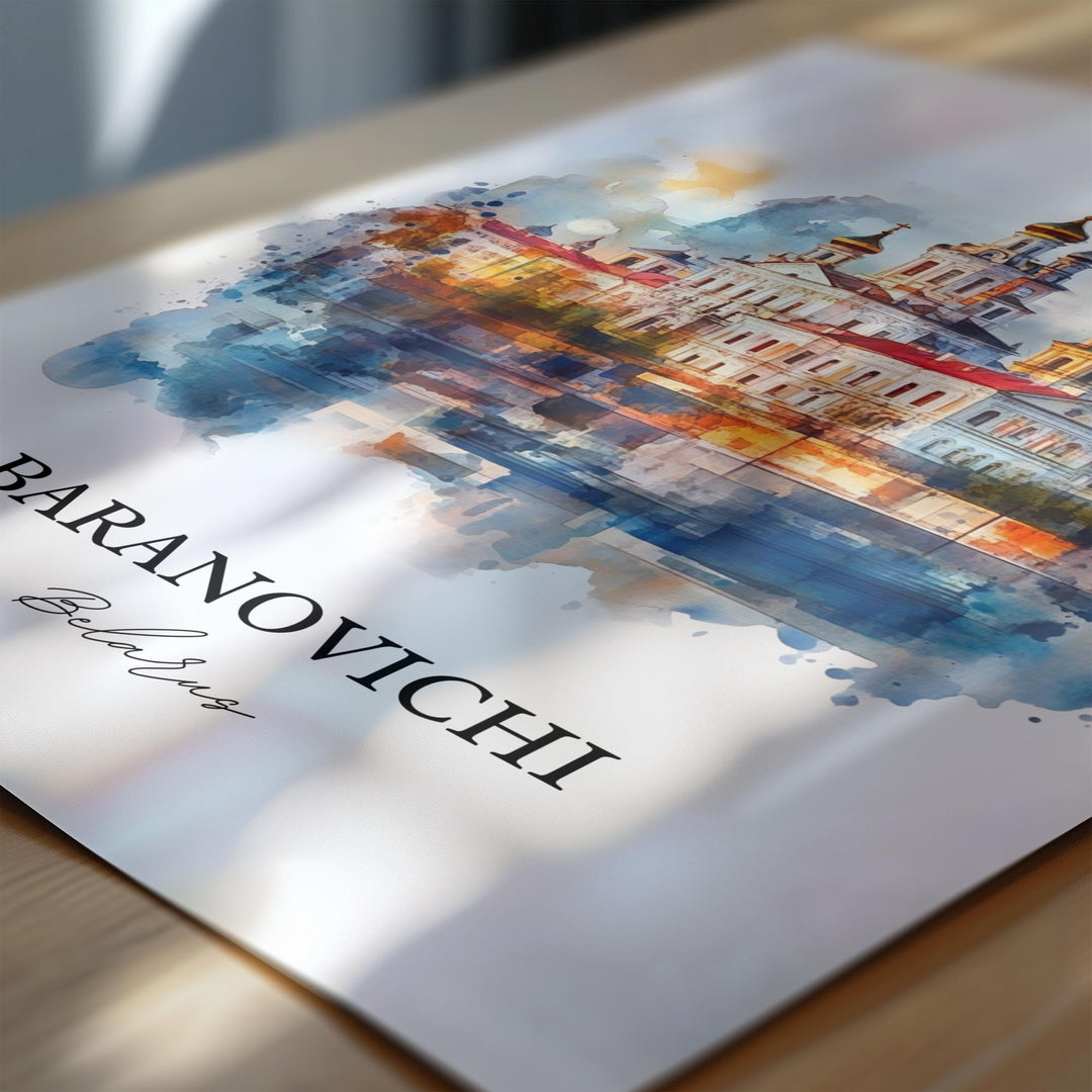 Baranovichi Wall Art, Belarus Print, Belarus Watercolor Art, Baranovichi Gift, Travel Print, Travel Poster, Housewarming Gift
