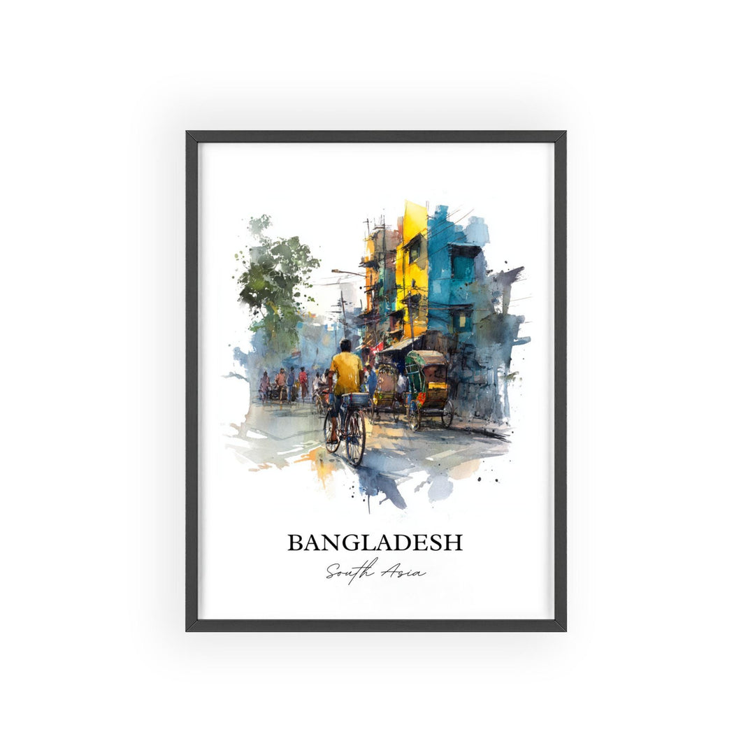 Bangladesh Wall Art, Bangladesh Print, Bangladesh Watercolor Art, Bangladesh Gift, Travel Print, Travel Poster, Housewarming Gift