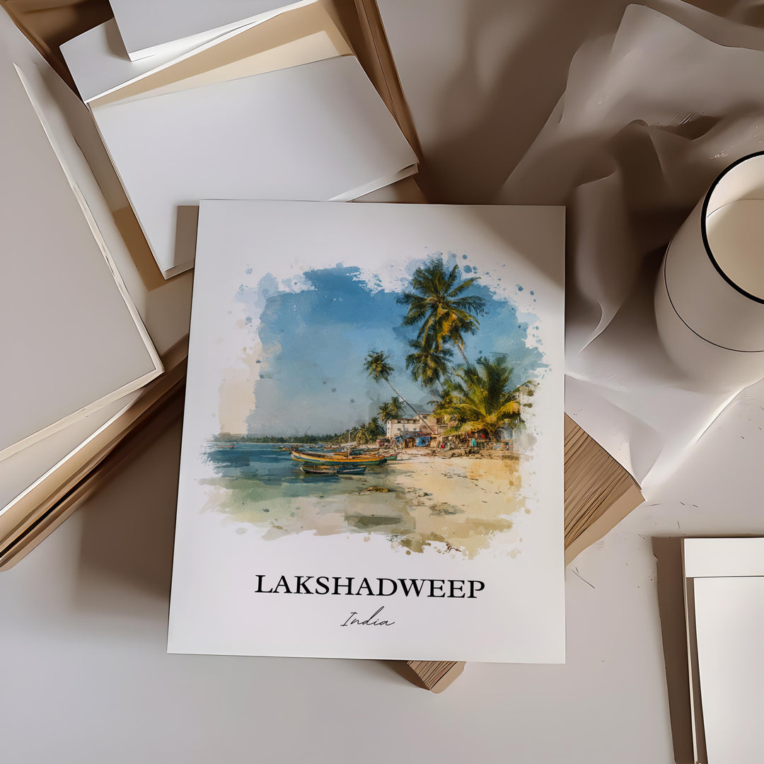 Lakshadweep Wall Art, Lakshadweep India Print, India Watercolor Art, Lakshadweep Gift, Travel Print, Travel Poster, Housewarming Gift