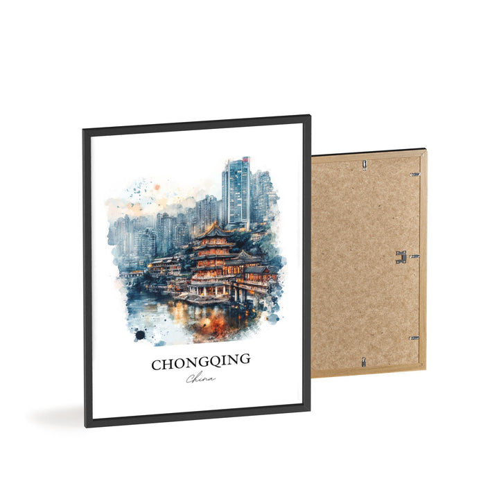 Chongqing China Wall Art, Yangtze Print, China Watercolor Art, Chongqing Gift, Travel Print, Travel Poster, Housewarming Gift