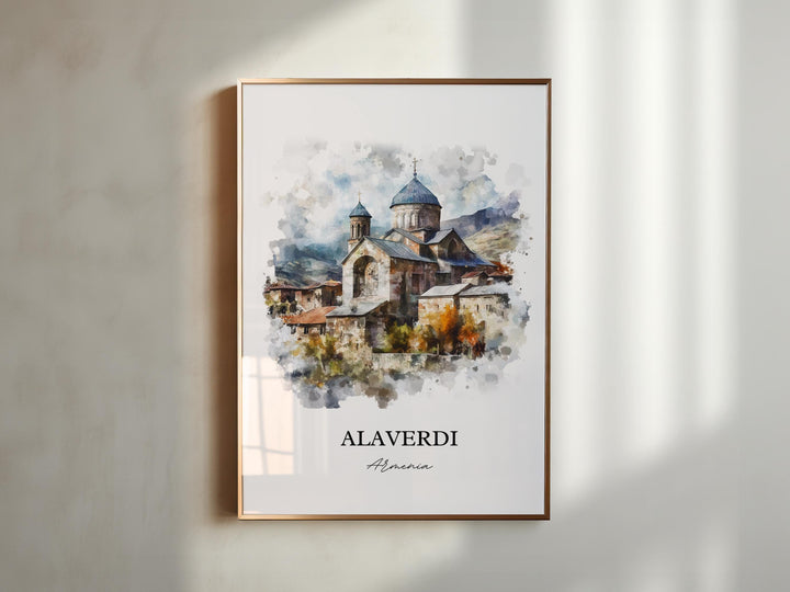 Alaverdi Wall Art, Armenia Print, Armenia Watercolor Art, Alaverdi Armenia Gift, Travel Print, Travel Poster, Housewarming Gift