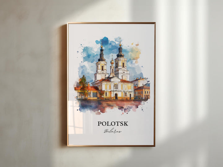 Polotsk Wall Art, Vitebsk Region Print, Belarus Watercolor Art, Polotsk Belarus Gift, Travel Print, Travel Poster, Housewarming Gift