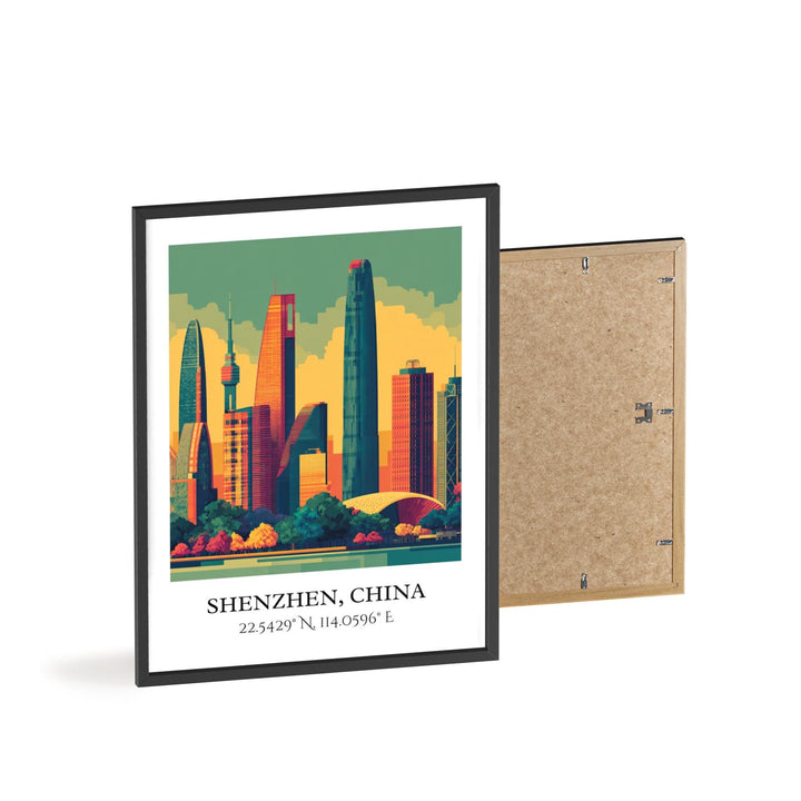 Shenzhen Art, Shenzhen Retro Travel Art, Shenzhen China Home Decor, Shenzhen Gift, China Travel Art, Travel Prints, Housewarming Gift
