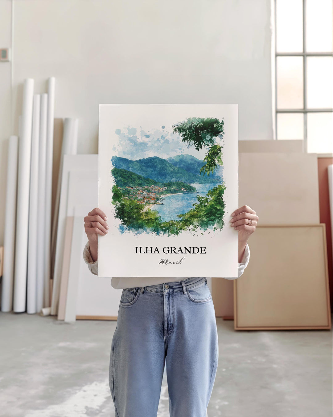 Ilha Grande Wall Art, Rio de Janeiro Print, Brazil Watercolor Art, Ilha Grande Gift, Travel Print, Travel Poster, Housewarming Gift