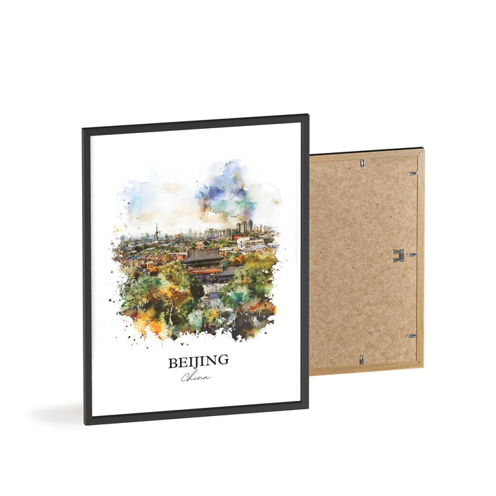 Beijing Wall Art, Beijing China Print, China Watercolor Art, Beijing Gift, Travel Print, Travel Poster, Housewarming Gift