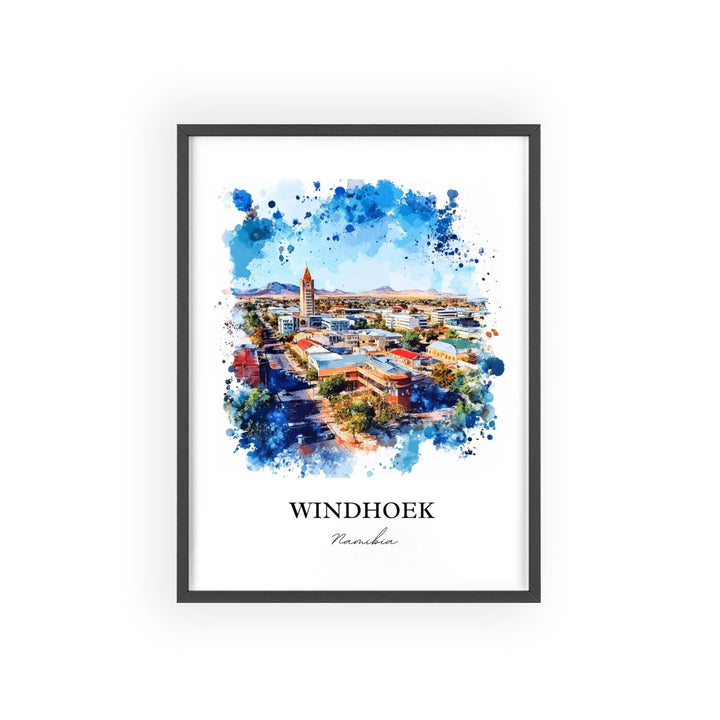 Windhoek Wall Art, Windhoek Namibia Print, Namibia Watercolor Art, Namibia Gift, Travel Print, Travel Poster, Housewarming Gift