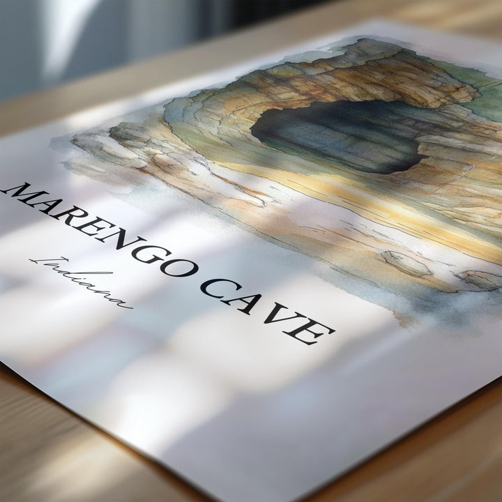 Marengo Cave Wall Art, Marengo Cave IN Print, Indiana Watercolor Art, Marengo Cave Gift, Travel Print, Travel Poster, Housewarming Gift