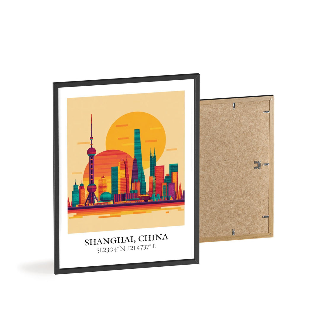 Shanghai Art, Shanghai Retro Travel Art, Shanghai Home Decor, Shanghai China Gift, China Travel Art, Travel Prints, Housewarming Gift