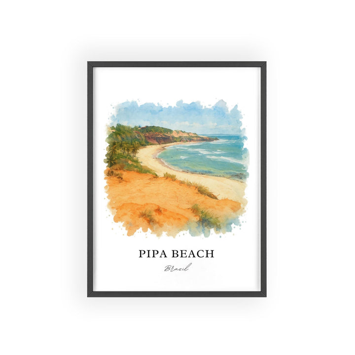 Pipa Beach Wall Art, Pipa Beach Print, Pipa Beach Watercolor Art, Brazil Gift, Brazil Travel Print, Travel Poster, Housewarming Gift