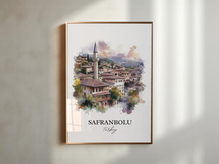 Safranbolu Turkey Wall Art, Karabük Province Print, Turkey Watercolor Art, Safranbolu Gift, Travel Print, Travel Poster, Housewarming Gift