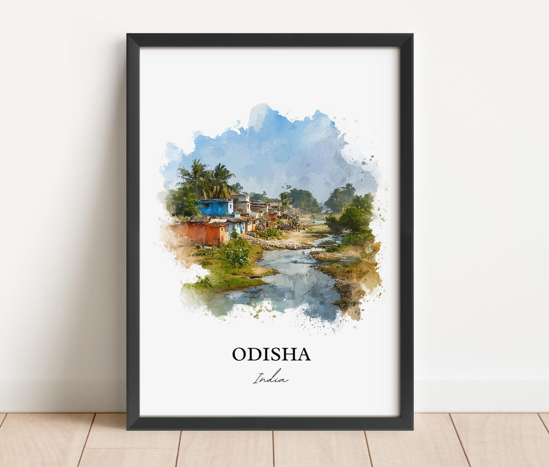 Odisha India Wall Art, Odisha Print, Odisha India Watercolor Art, India Gift, India Travel Print, Travel Poster, Housewarming Gift