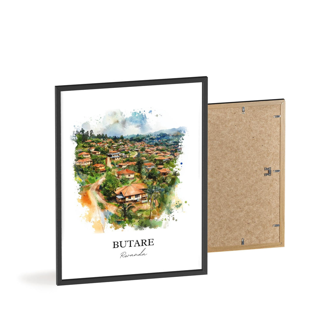 Butare Rwanda Wall Art, Rwanda Print, Rwanda Watercolor Art, Rwanda Gift, Travel Print, Travel Poster, Housewarming Gift