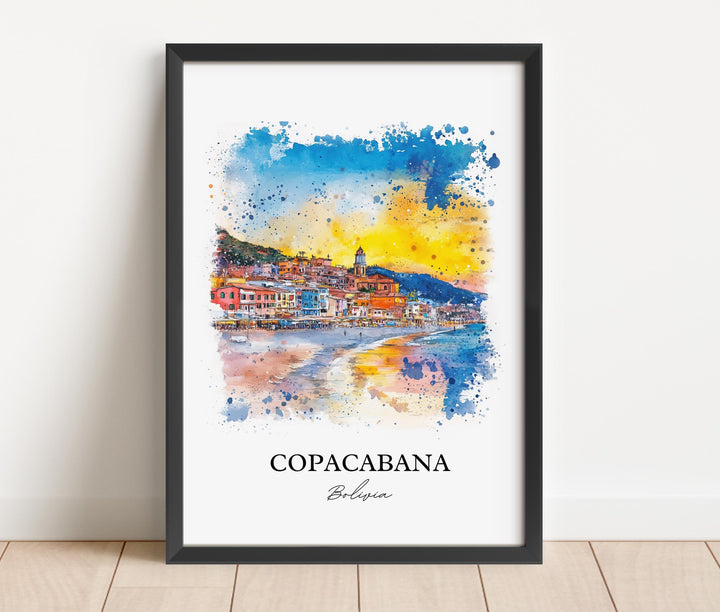 Copacabana Bolivia Wall Art, Lake Titicaca Print, Bolivia Artwork, Copacabana Bolivia Gift, Travel Print, Travel Poster, Housewarming Gift