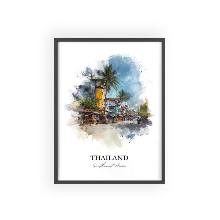Thailand Wall Art, Thailand Print, Thailand Watercolor Art, Thailand Gift, Travel Print, Travel Poster, Housewarming Gift