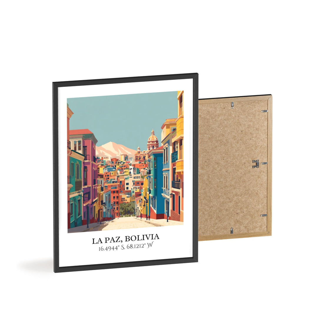 La Paz Art, La Paz Retro Travel Art, La Paz Bolivia Home Decor, Bolivia Gift, Bolivia Travel Art, Travel Prints, Housewarming Gift